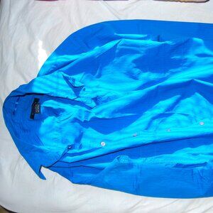 preowned mens long sleeve shirt / calvin klein / size medium / electric blue
